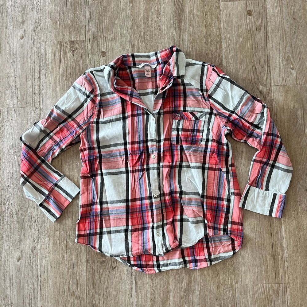 Womens Victoria's Secret Red Plaid Button Up Shirt - L